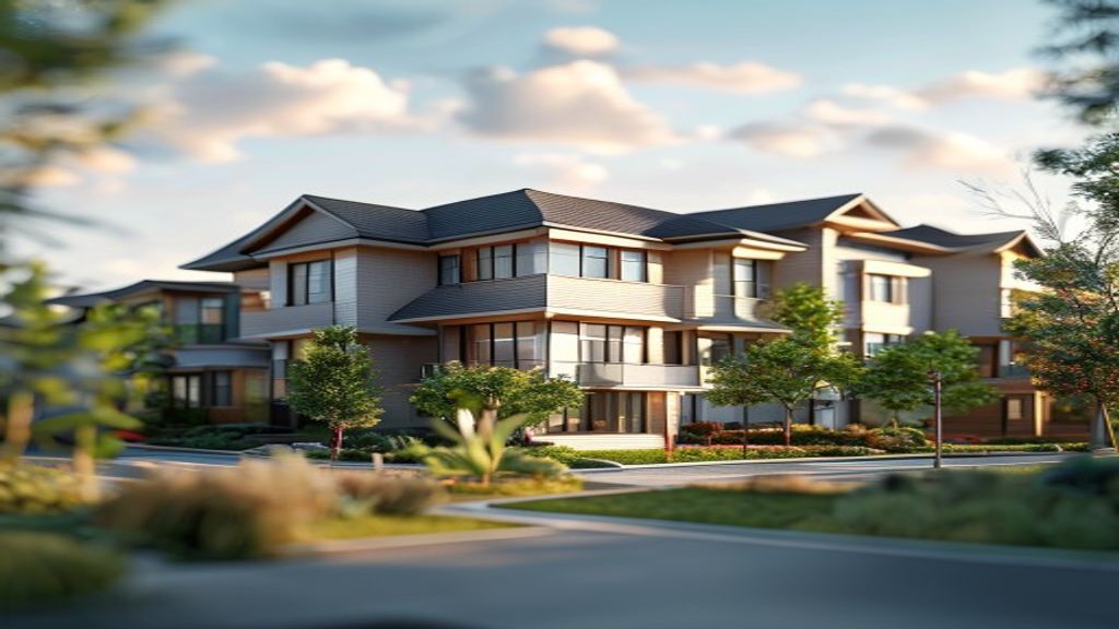 Company representatives touring a residential property for investment purchase.