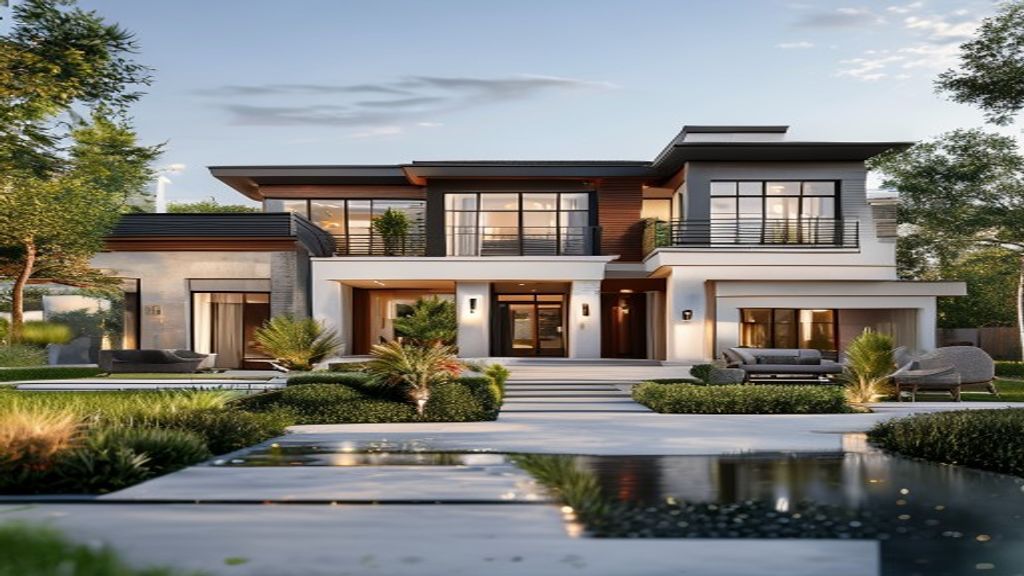 Elegant luxury home for rent with spacious living area, modern kitchen, and private pool