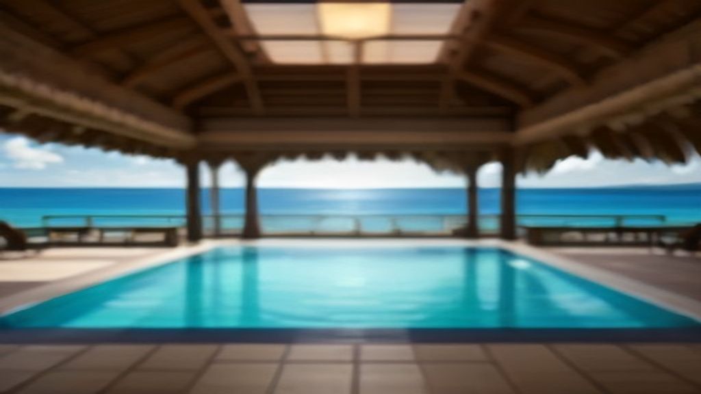 Amrit Ocean Resort beachfront view with turquoise waters and modern luxury cabins, perfect for a relaxing getaway