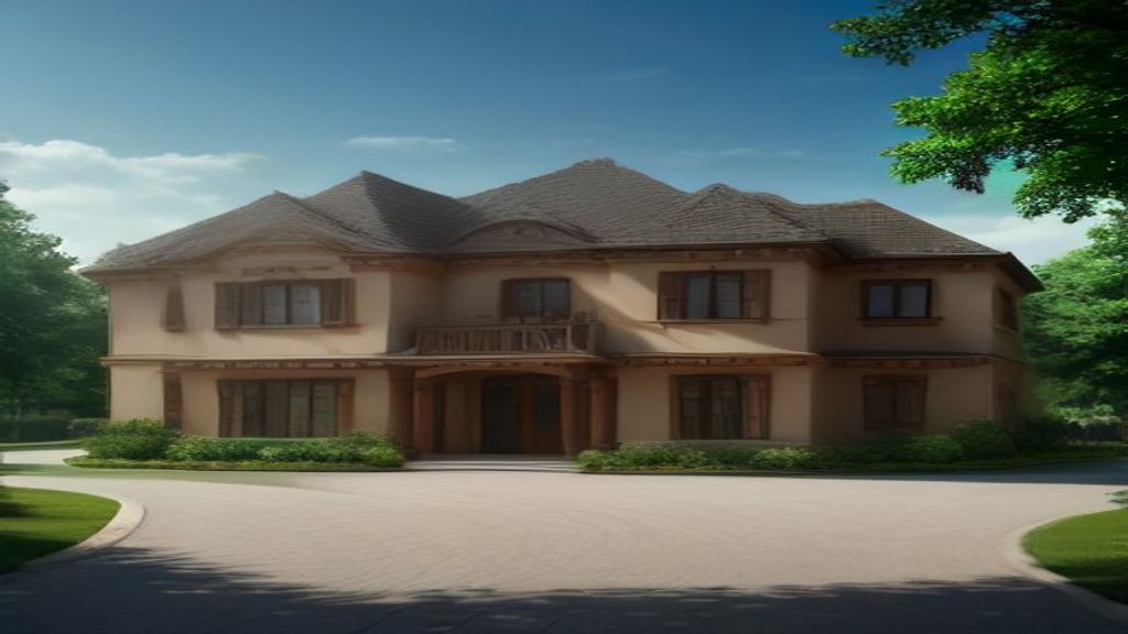 Elegant luxury home exterior with modern architecture and manicured garden.